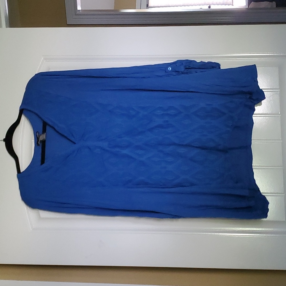 Royal Blue Long Sleeve Shark bite shirt